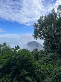 Volcano view, not visible until you climb up the step