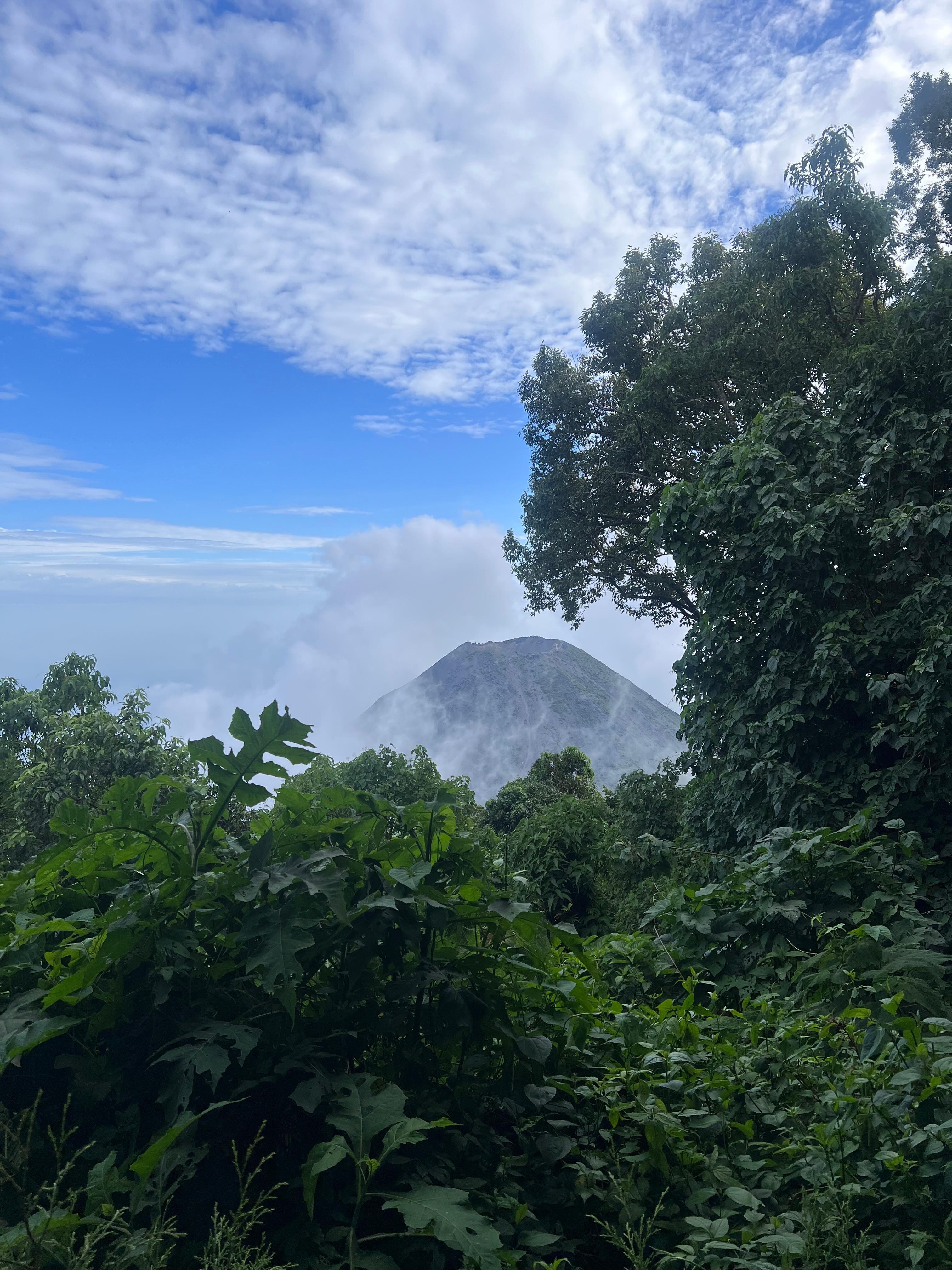 Volcano view, not visible until you climb up the step 