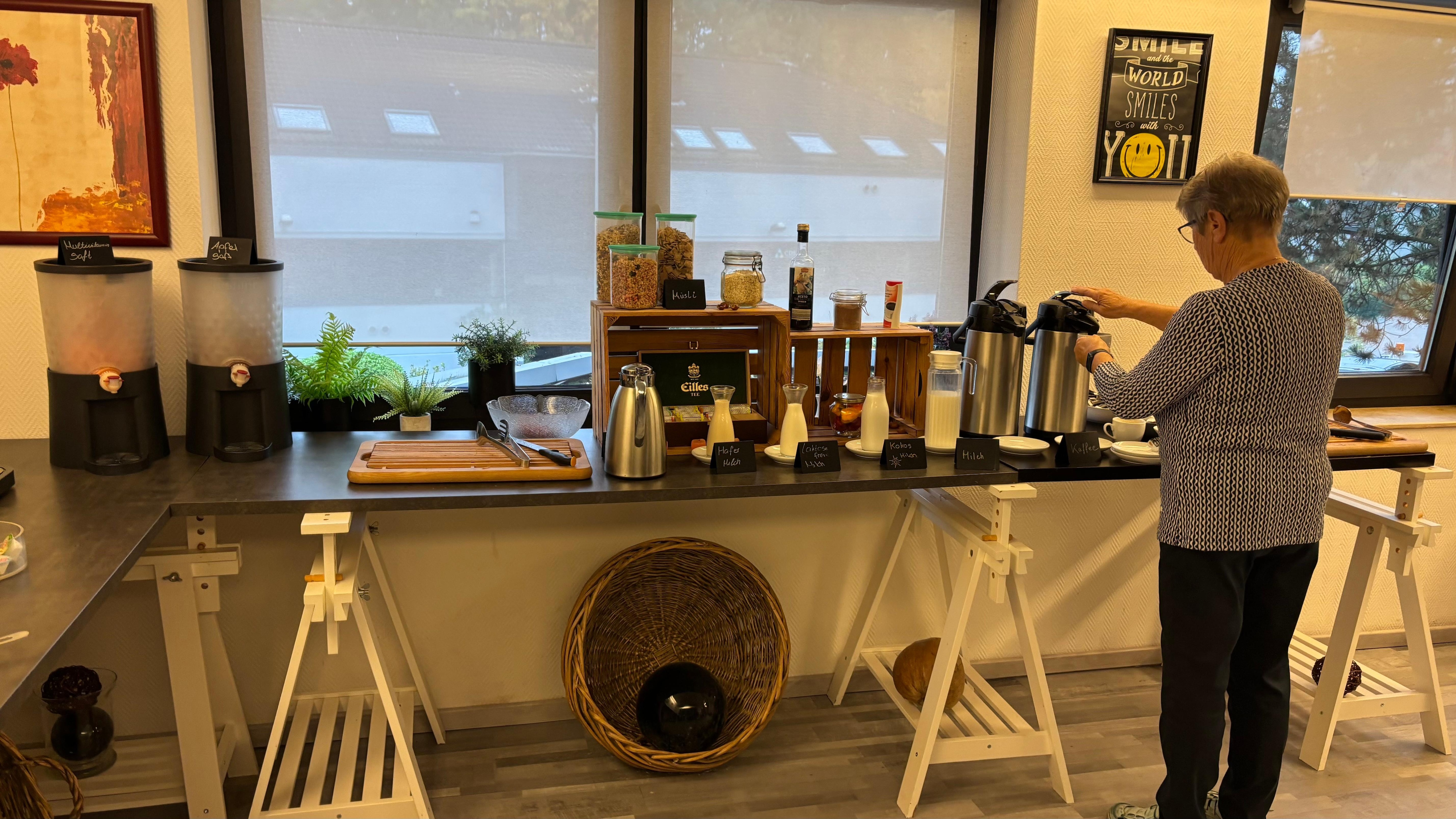 Zona de zumos y café 