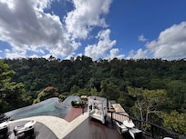 Restaurant view of pool and valley