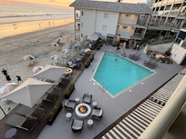 View from room (beach and pool)