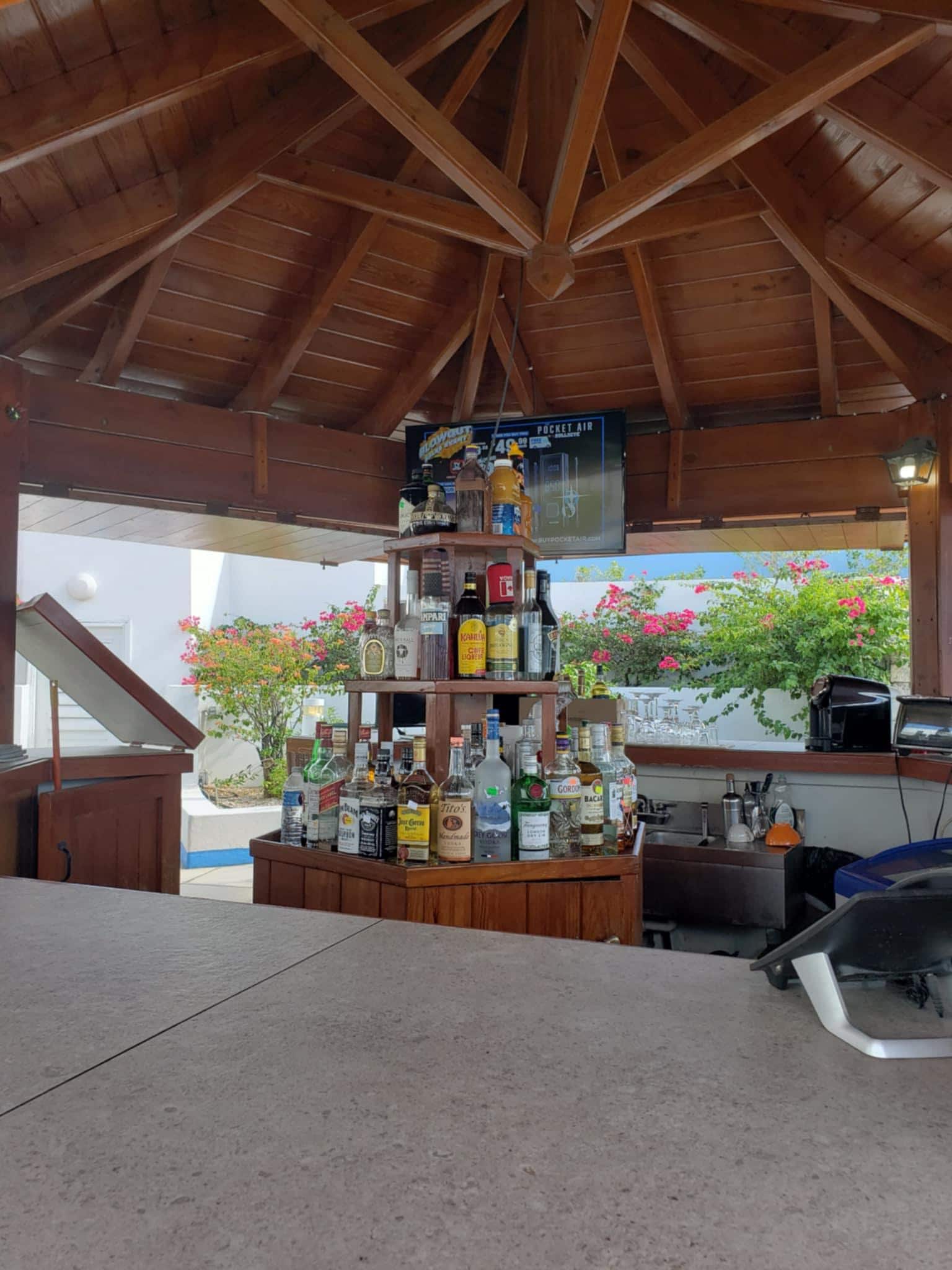 Fully stocked Happy Hour bar