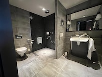 Toaletten på det anpassade rummet.