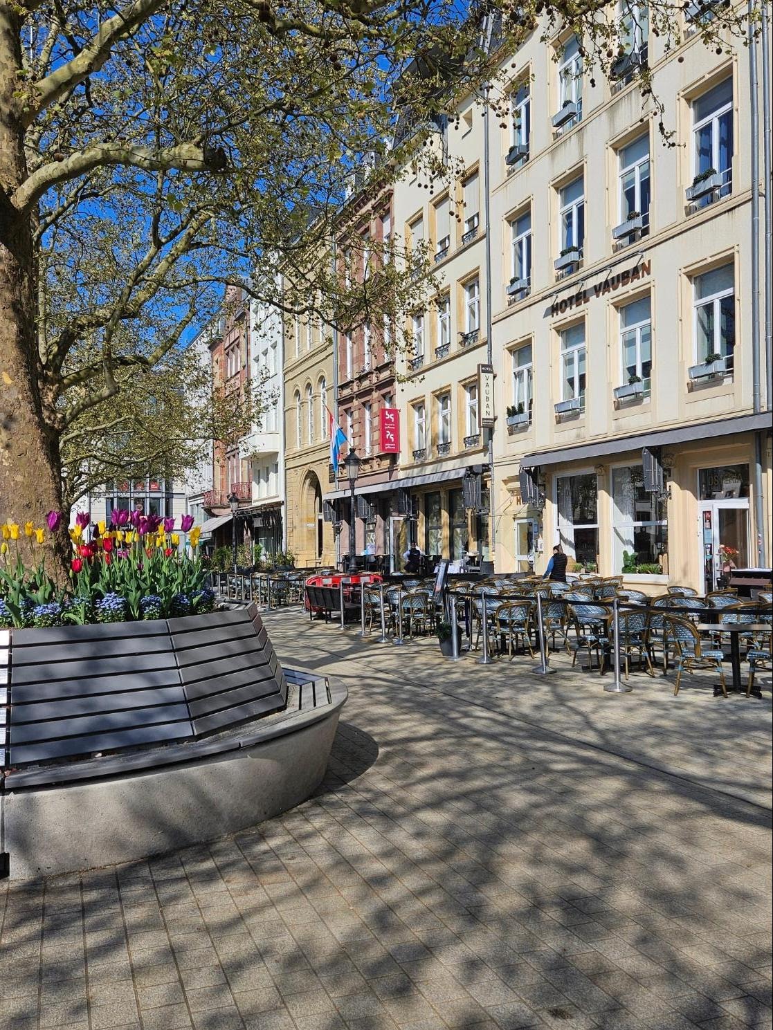Beautiful Spring Day in front of the Hotel Vauban