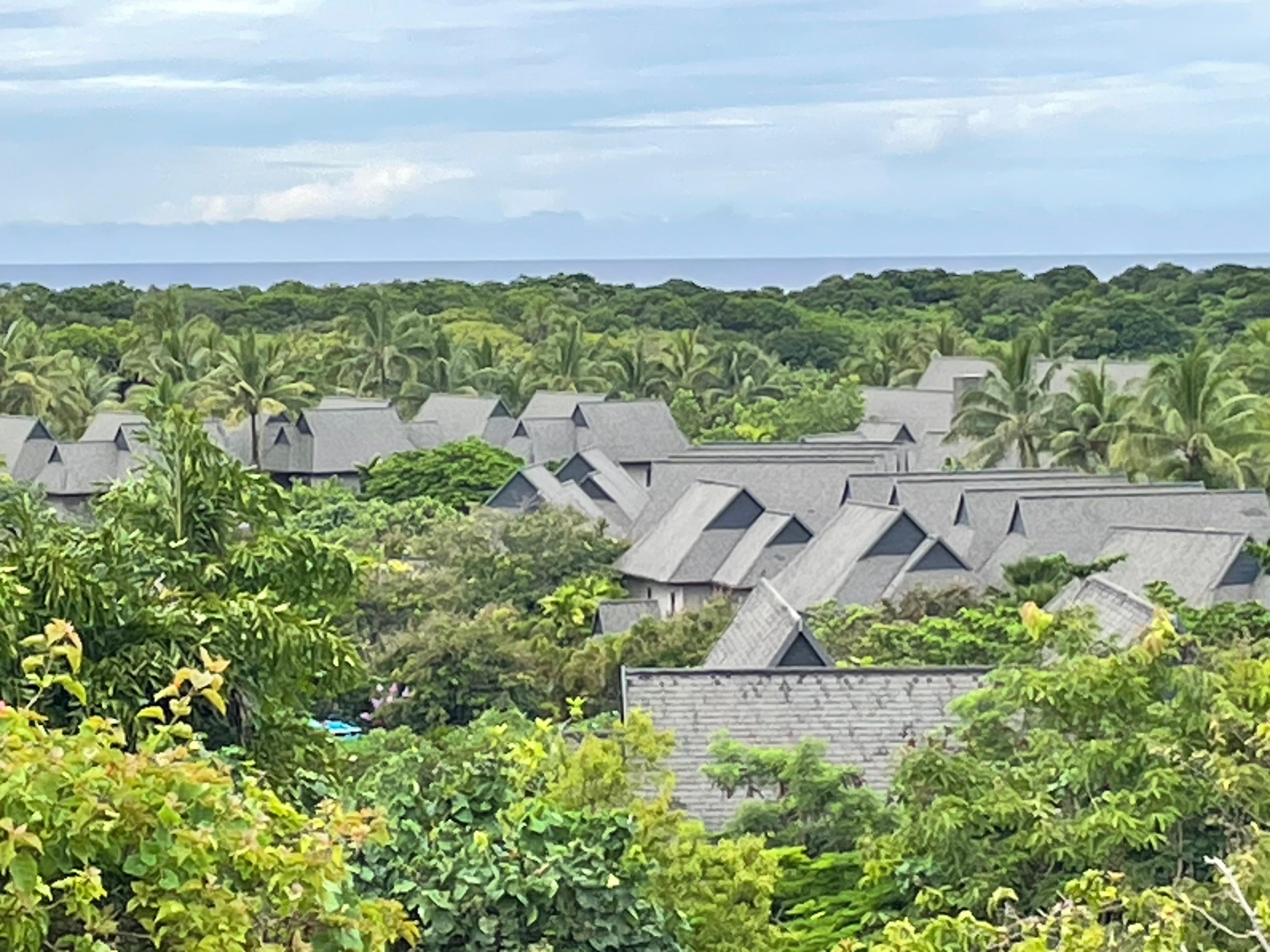 A view from a hillside looking over resort !