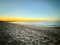 Evening at the beach at the end of the block