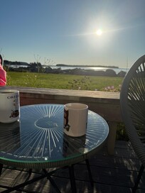 Coffee on the porch.