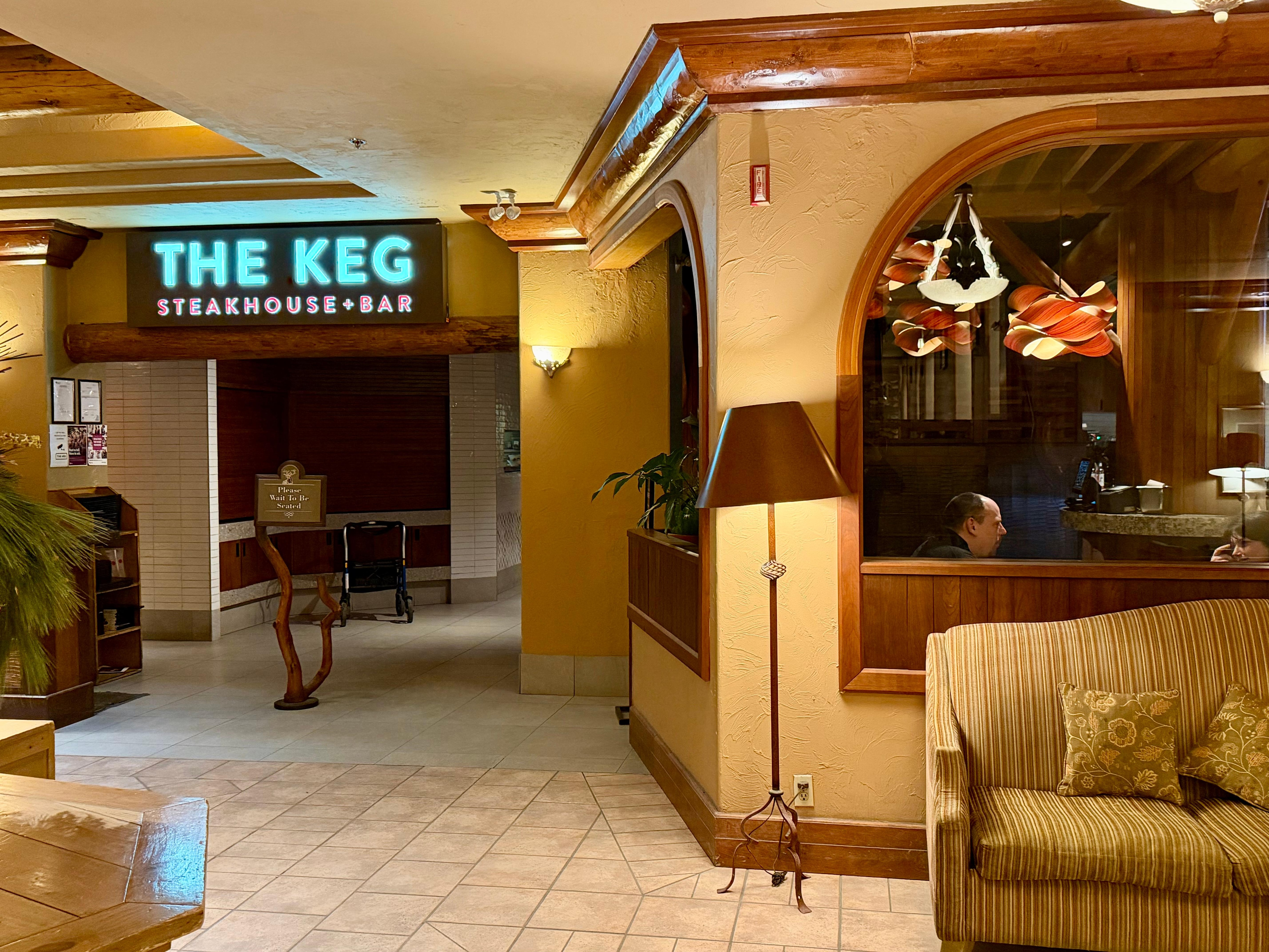 The service and food at the hotel restaurant, The Keg, was outstanding!