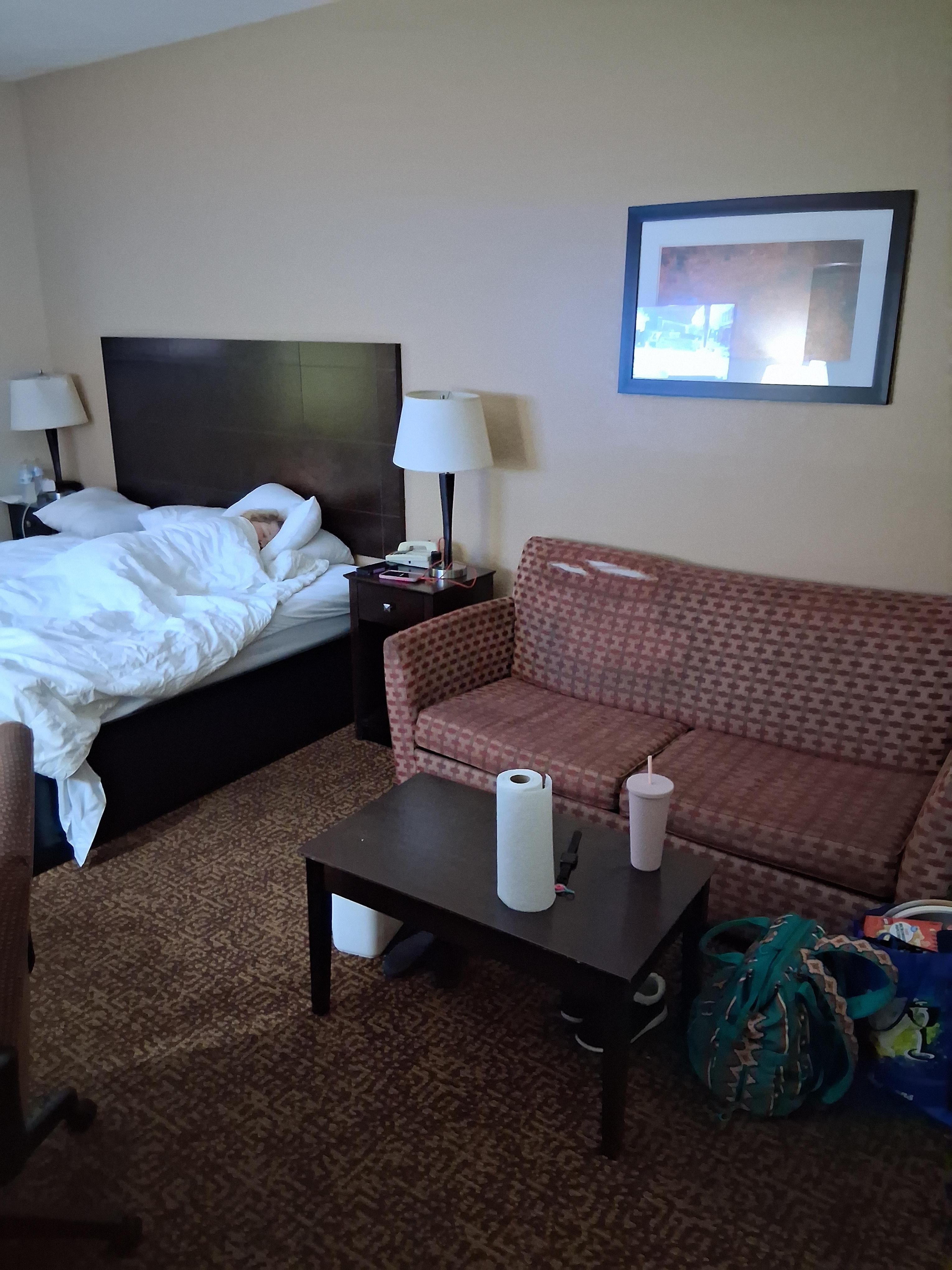 Besides the tear in the couch, it was pretty comfy 