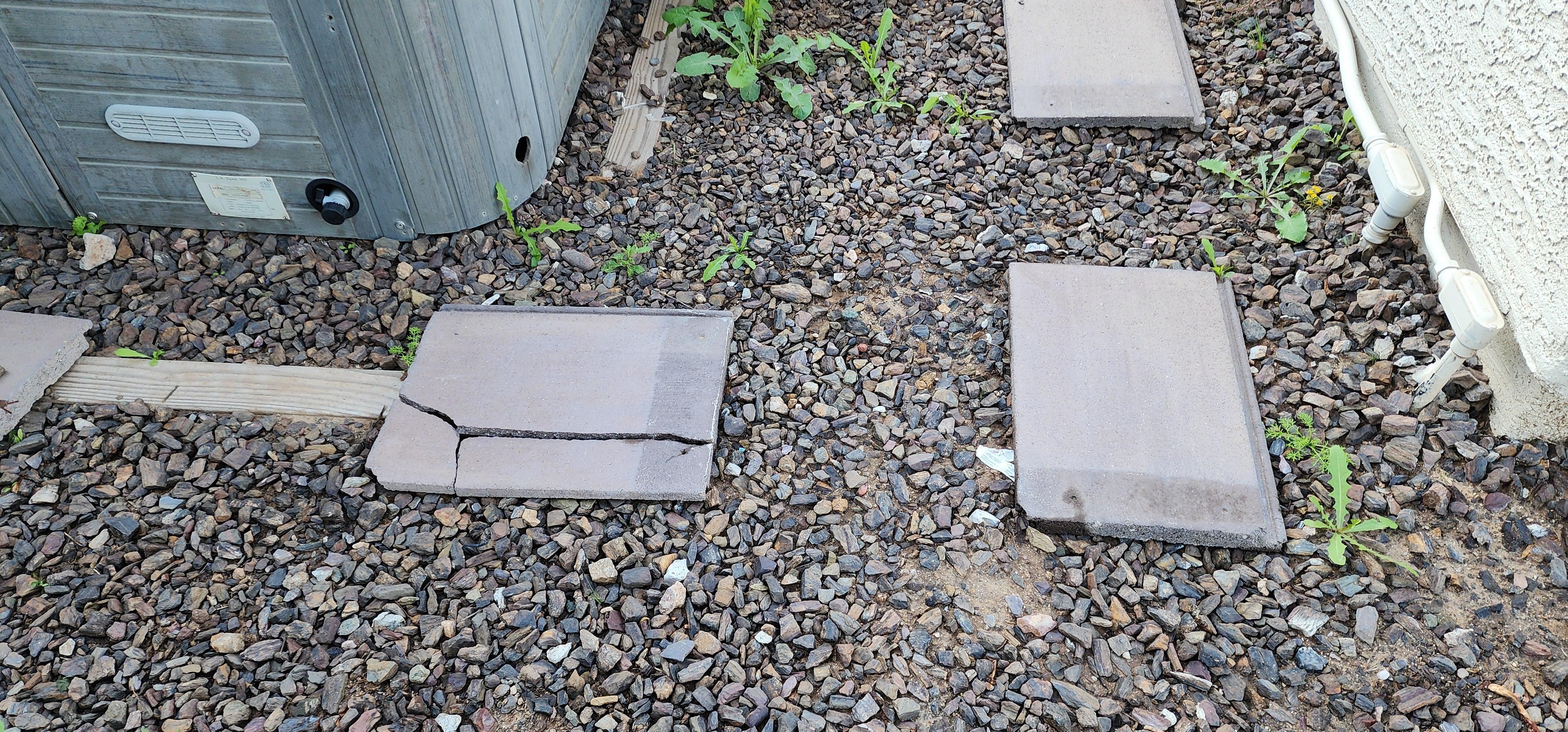 Cracked pavers