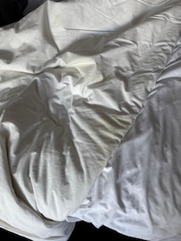 Stained sheets.