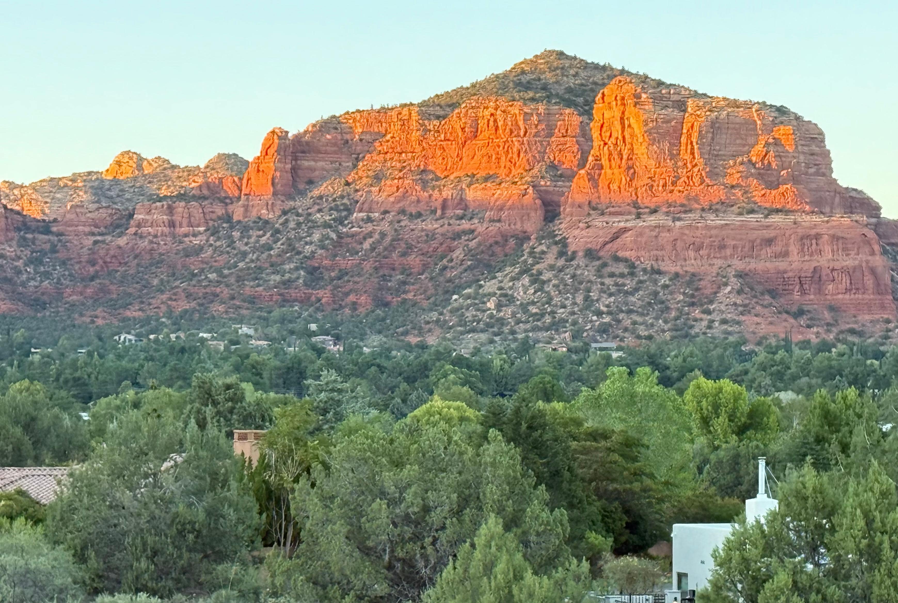 view at sunset from our back patio