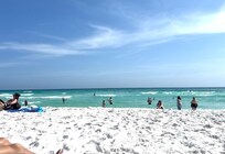 Beautiful beach just a block away.