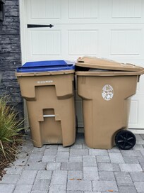 Full trash cans upon arrival