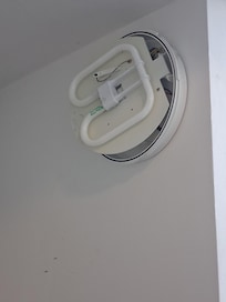 No cover on hallway light
