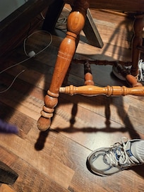 The broken chair.