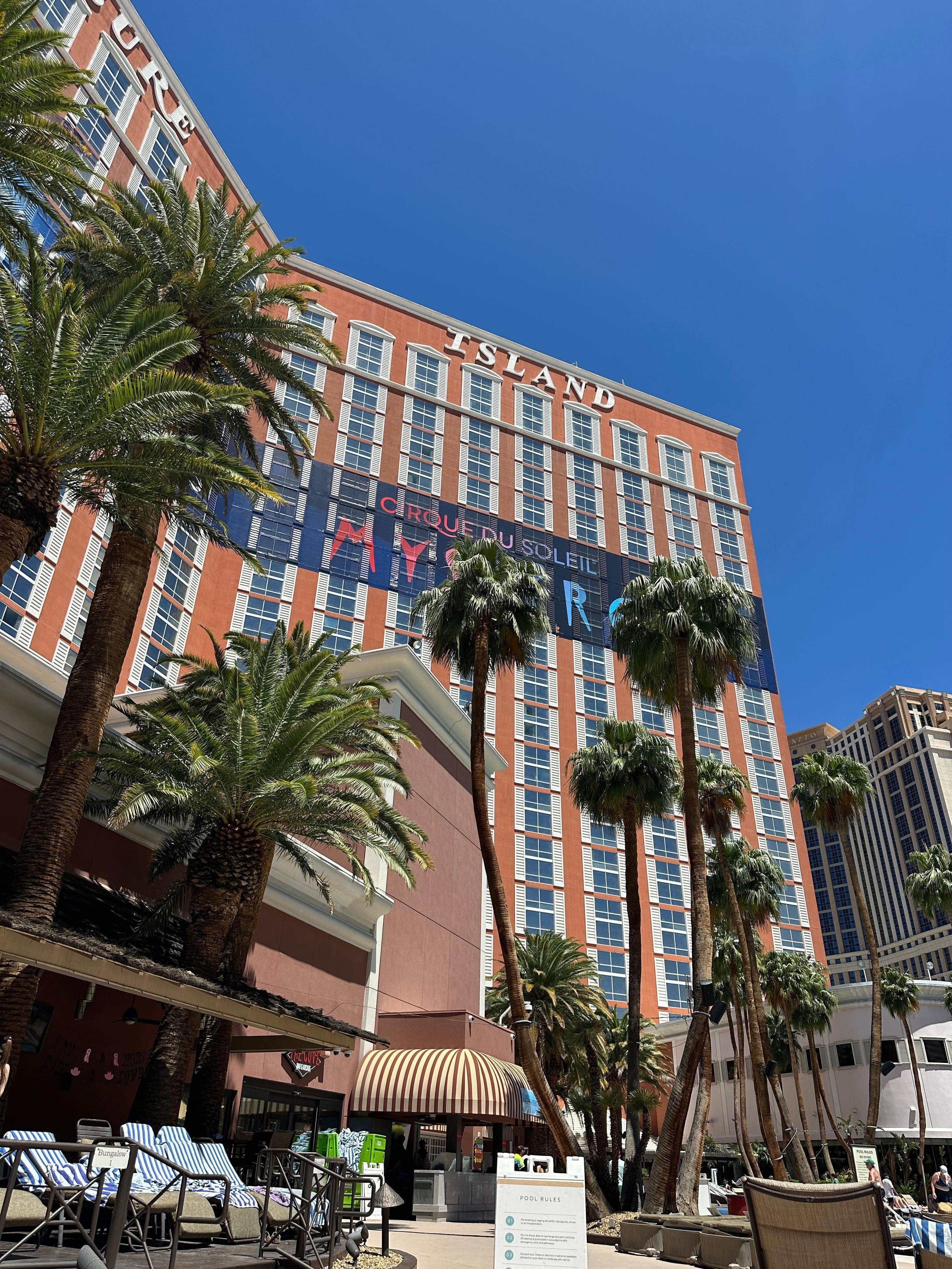 View of hotel from the pool area