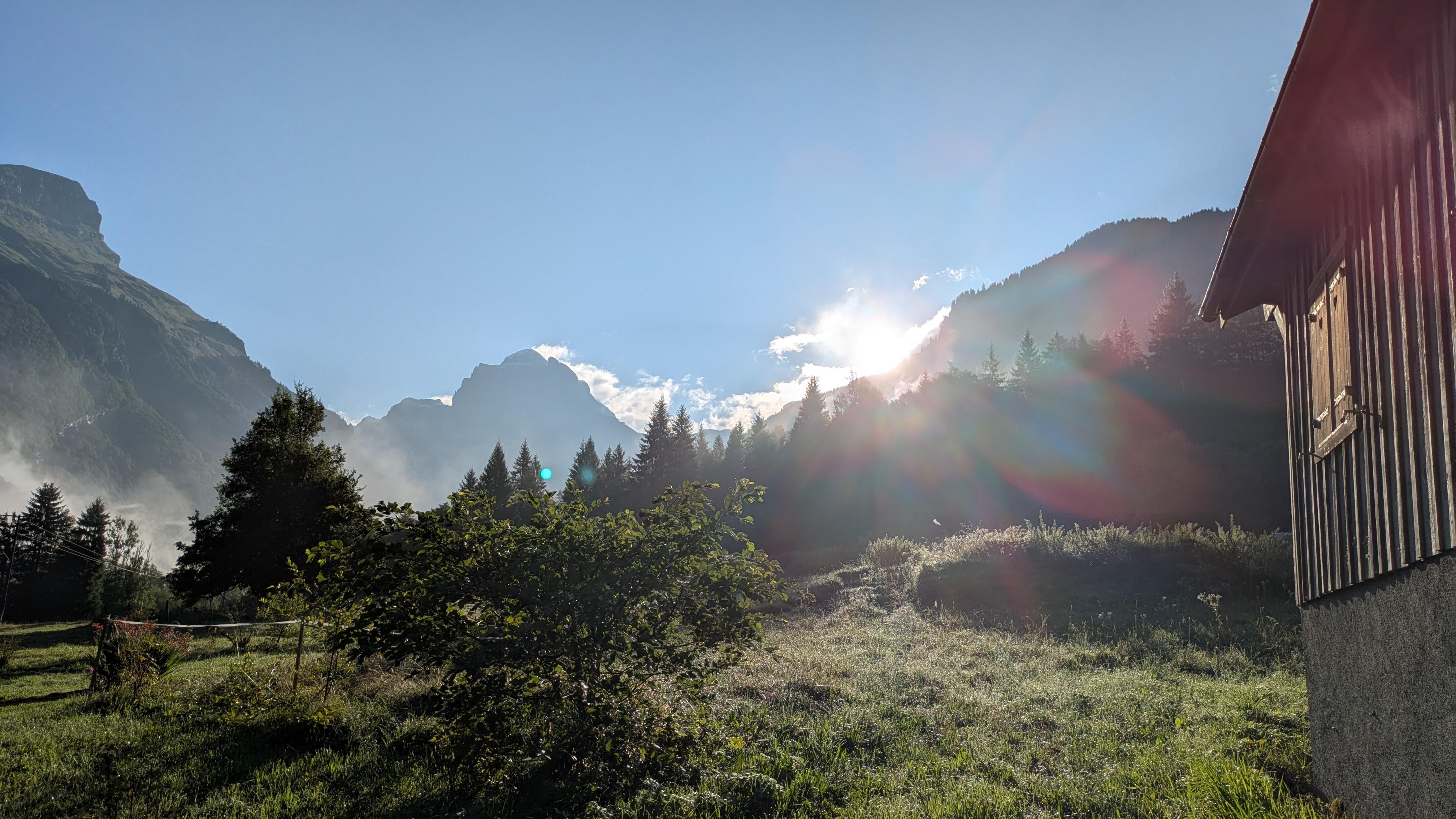 Sunrise from the outside sitting area 