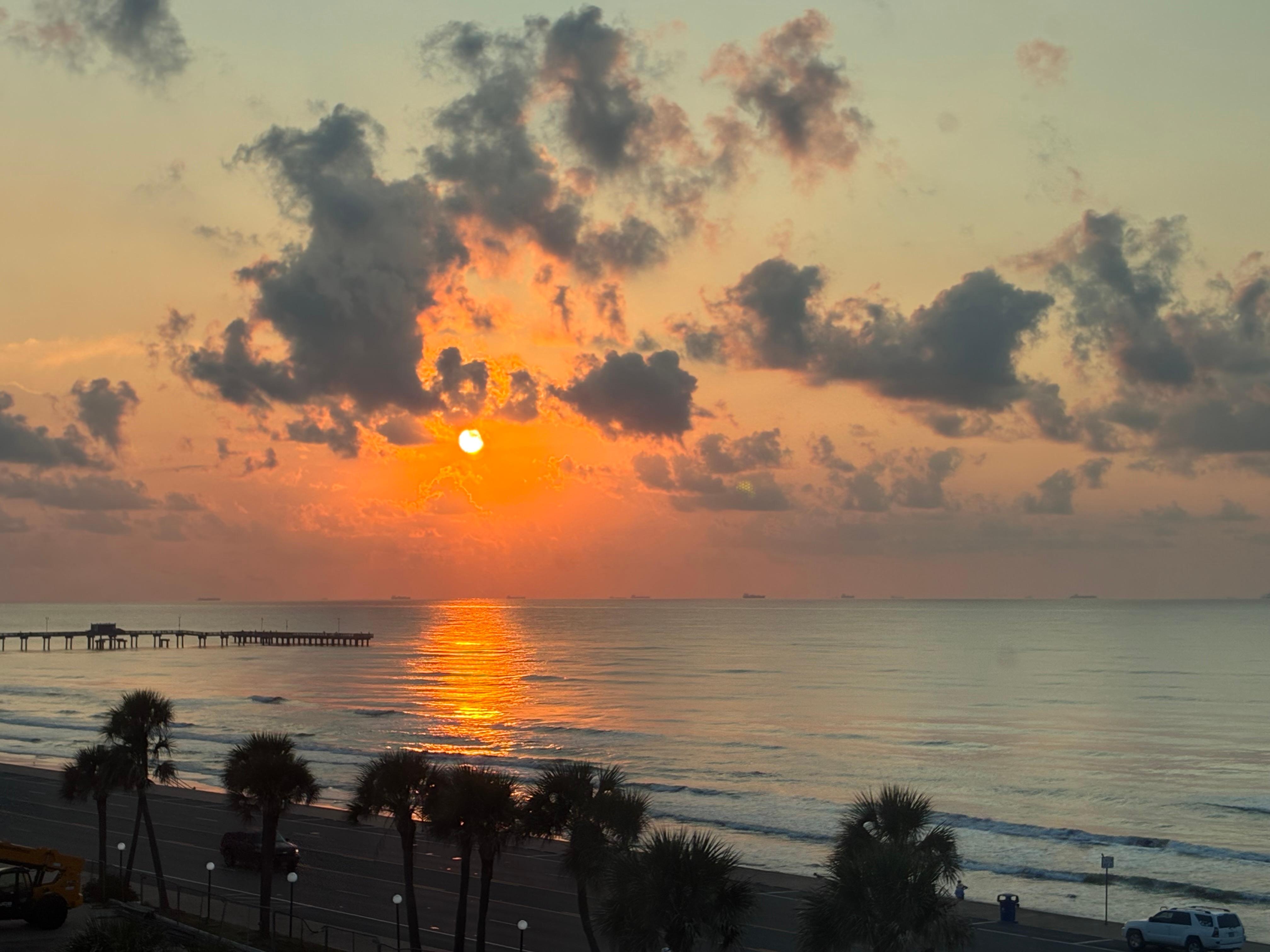 Sunrise over the Gulf. 