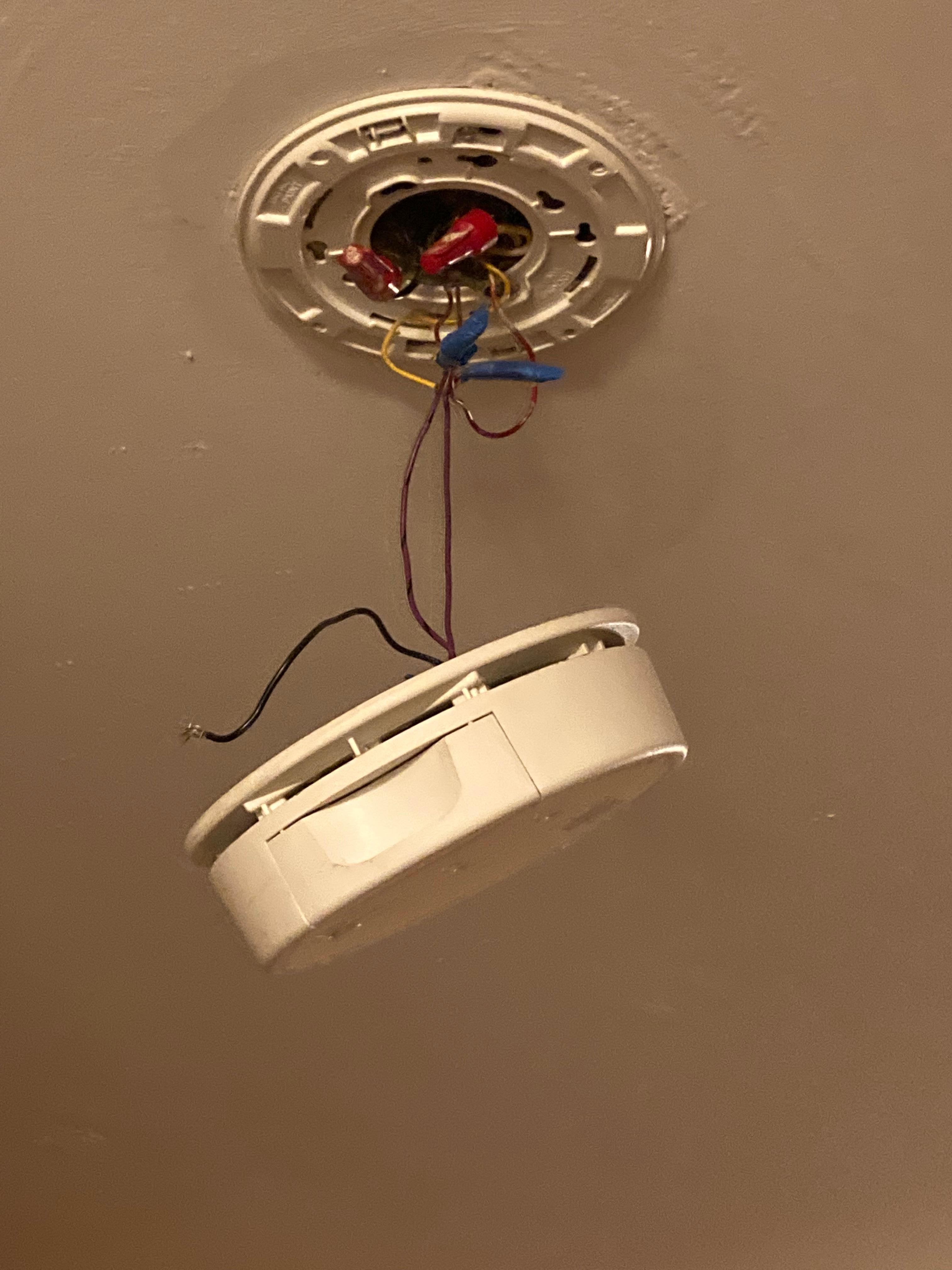 Smoke detector- not sure how they pass inspection. A tragedy(and probable lawsuit waiting to happen).