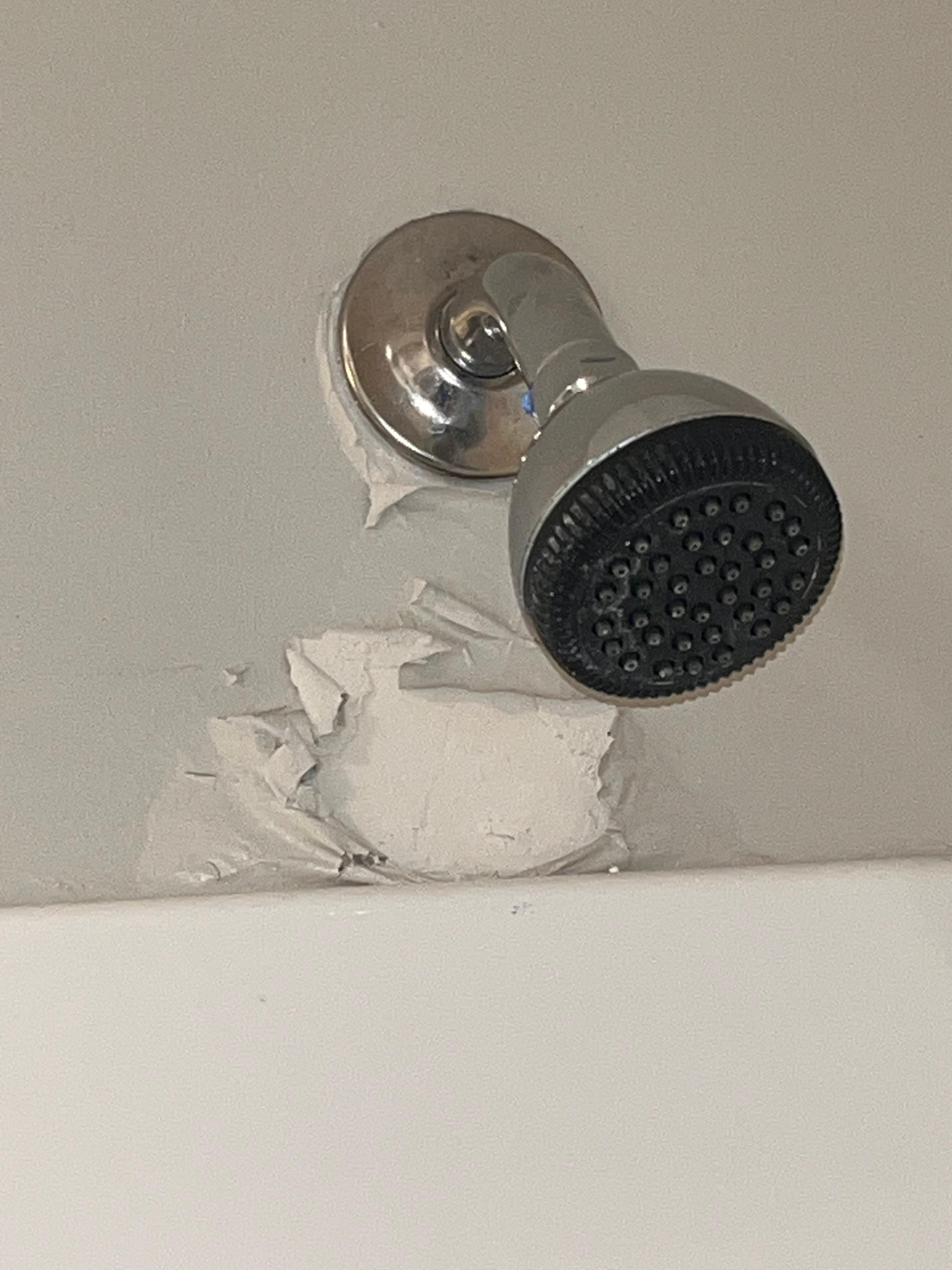 Mold in the shower & if I were to use it I was told mold spores would shoot out all over my body.