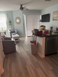 Inside condo toward the front room