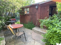 Entry and patio with grill