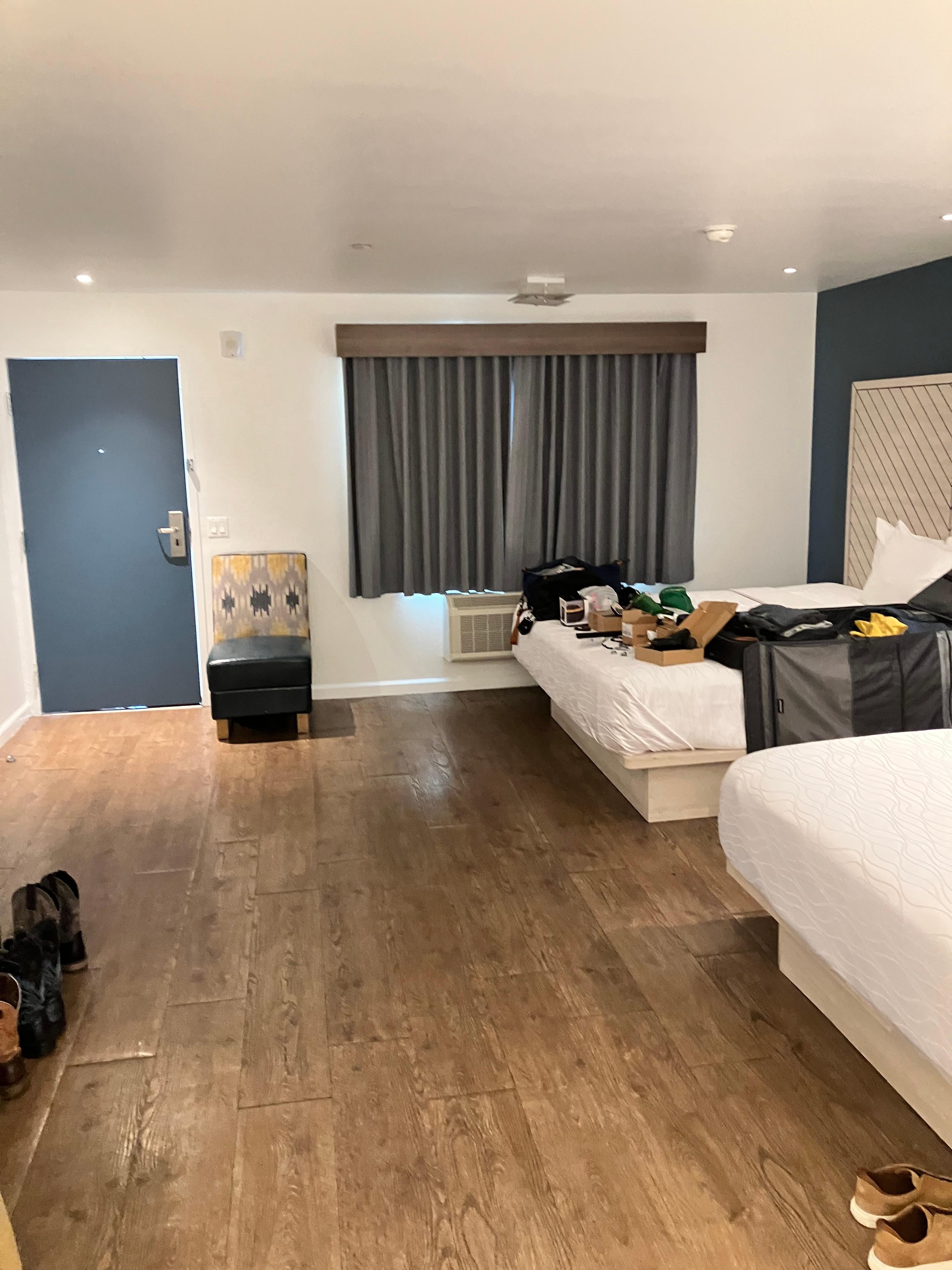 Looking from bathroom sink toward front door