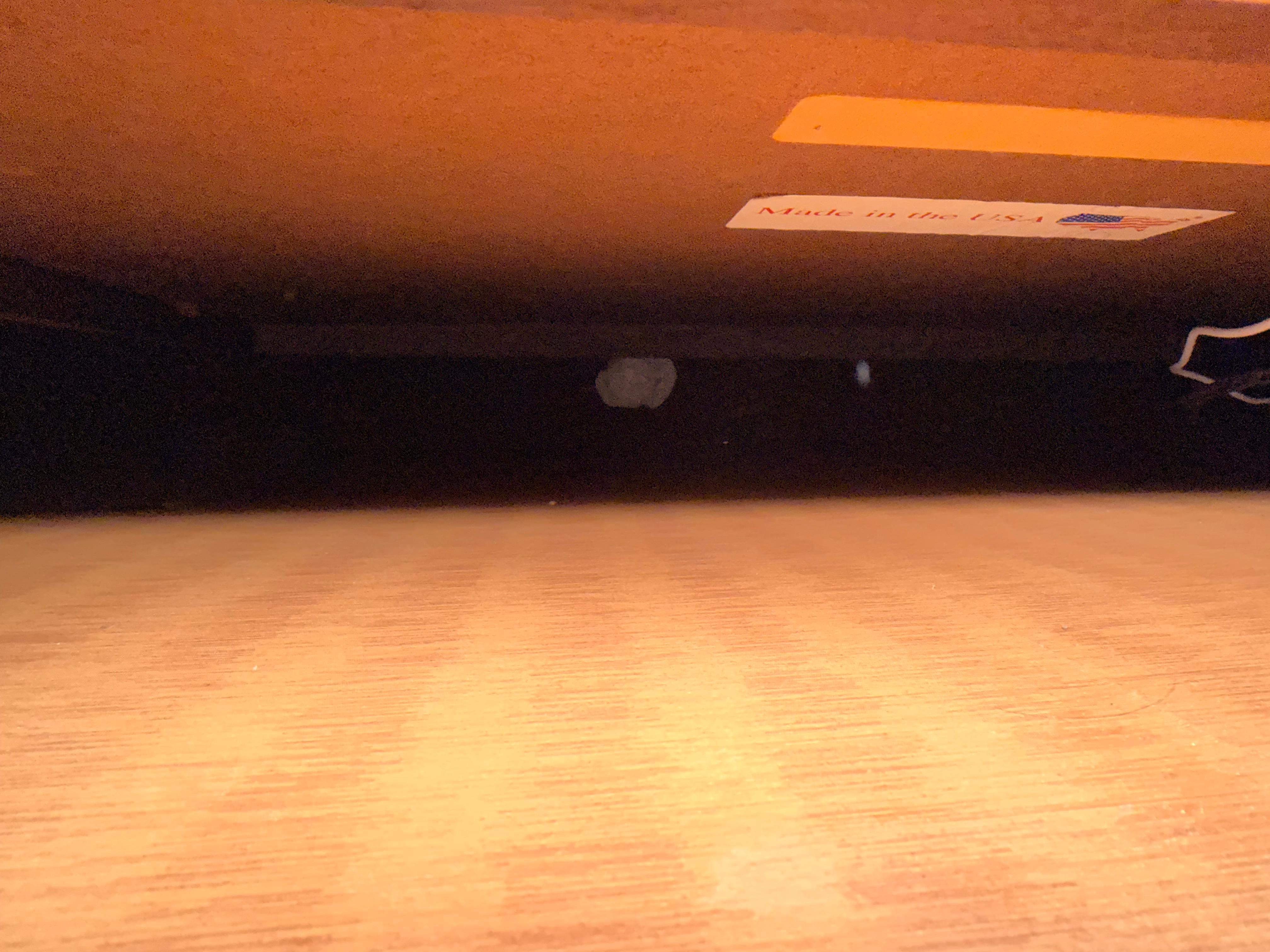 Trash behind counter 