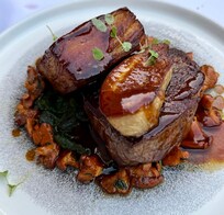 The over cooked and over salted “filet” was also very tough, plating was excellent though.