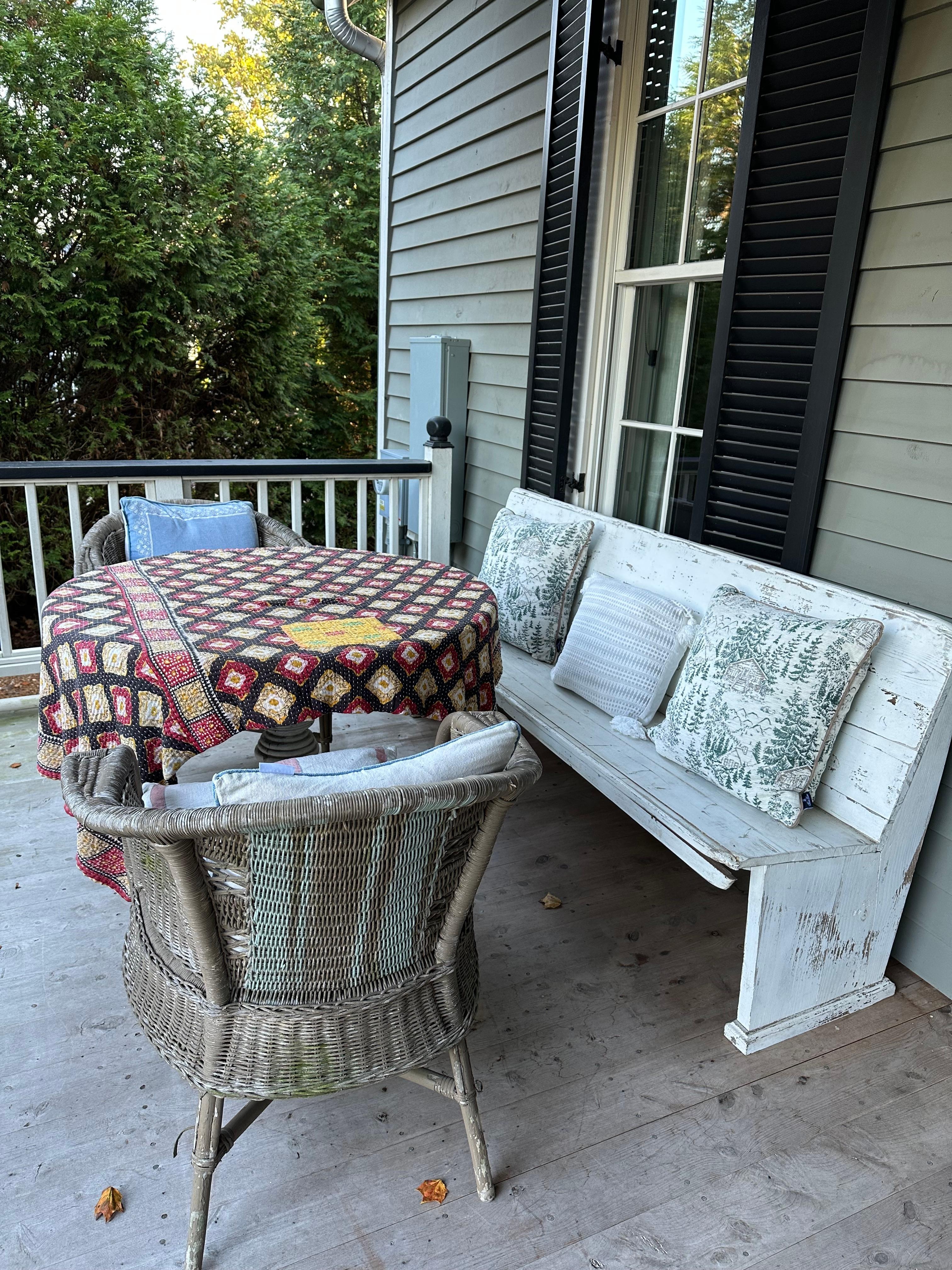 Had my morning coffee sitting on the church pew.