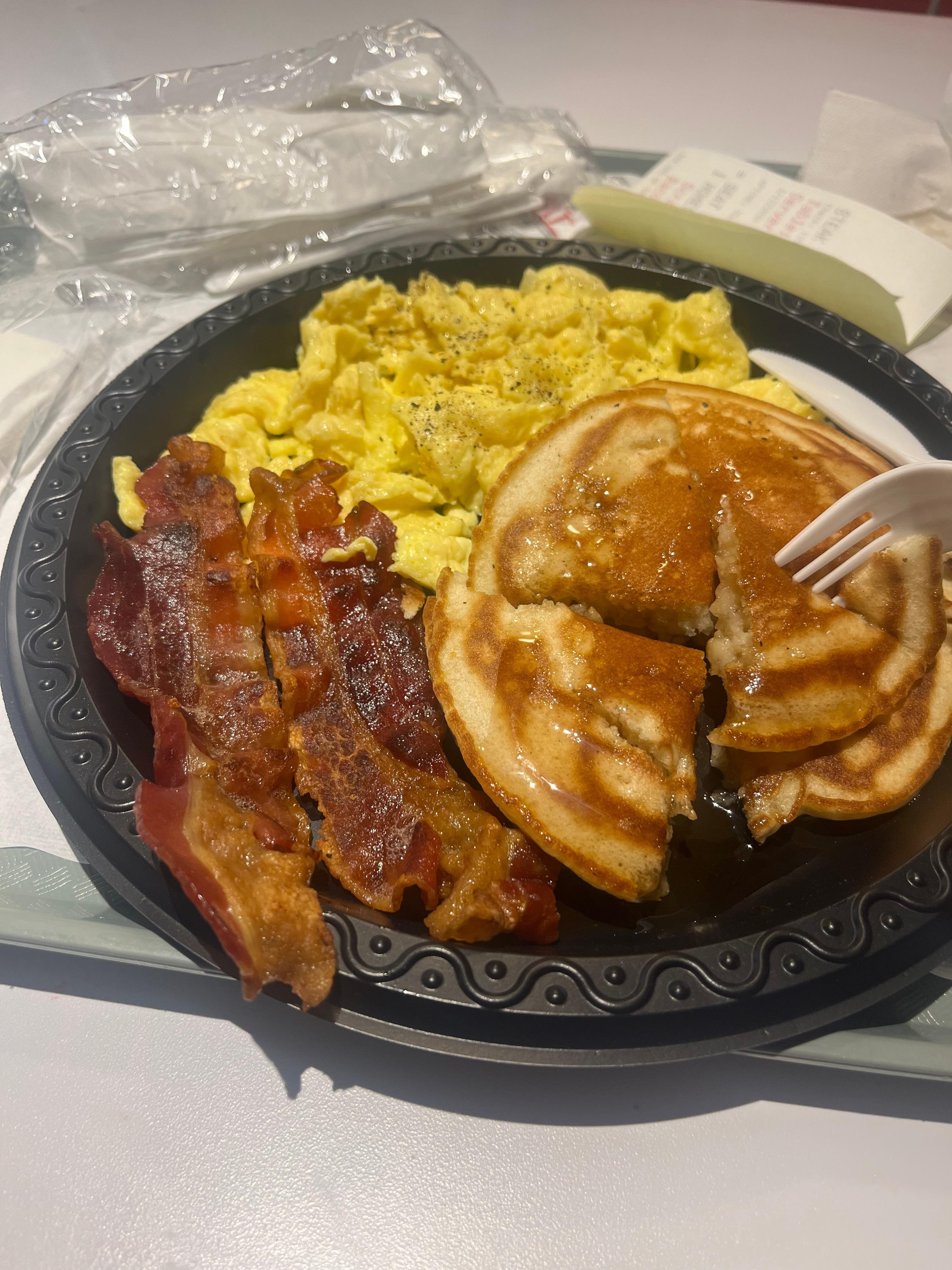 Breakfast at the steak and shake inside the hotel. And great coffee too!!