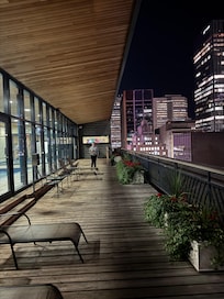 Outdoor balcony at the pool.
