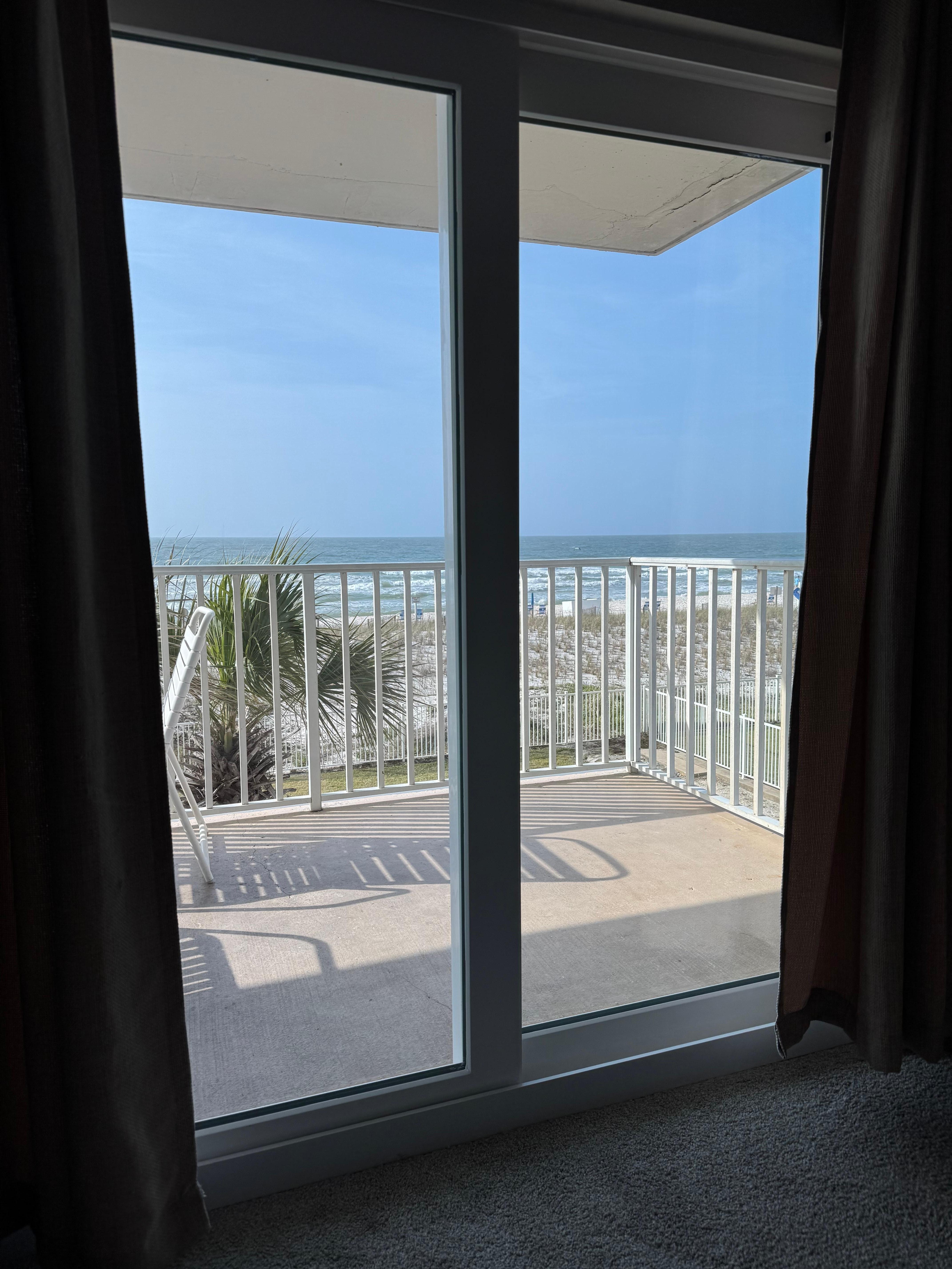 View from the bed in front bedroom. 