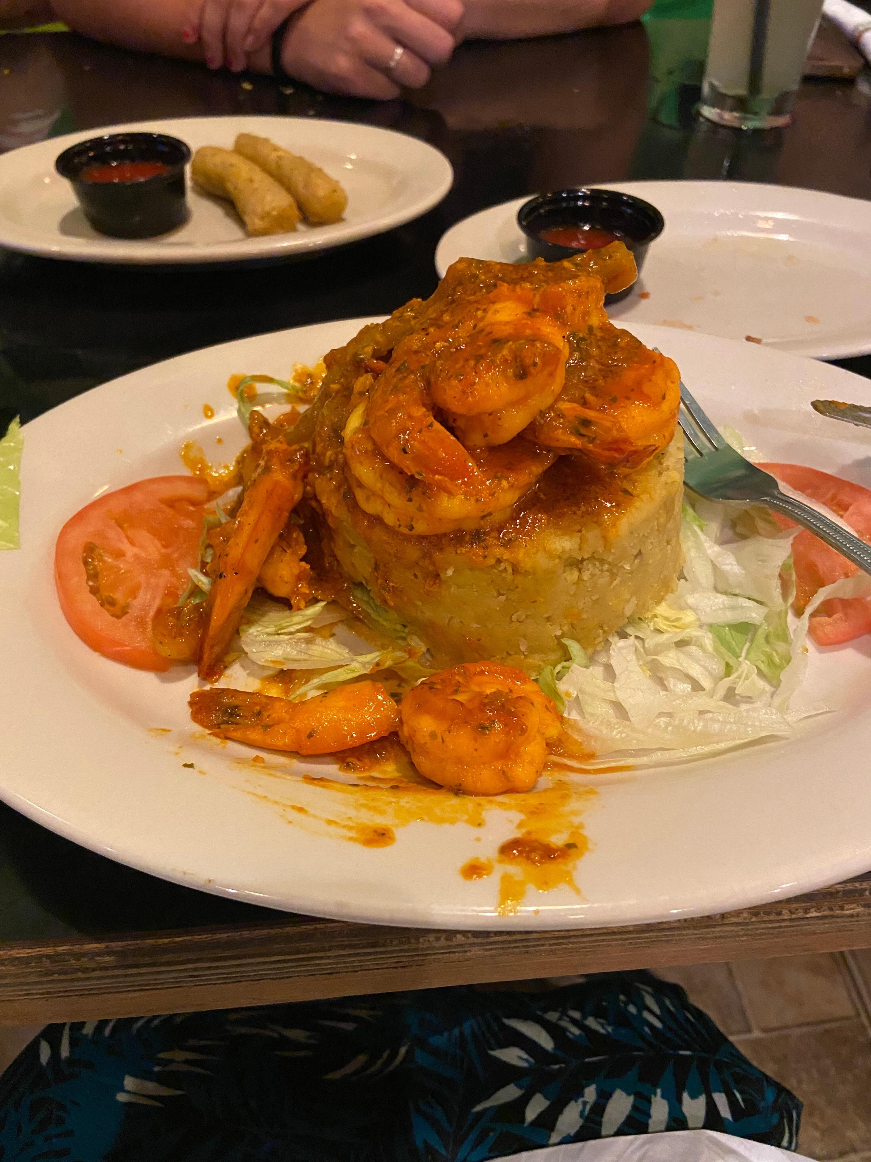 Mofongo with shrimp