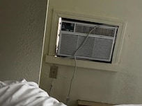 A/C had gaps that let the -14 air and wind in. Even with heat cranked we had to wear jackets in the room.