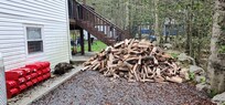 exit from deck was blocked by hose and firewood.