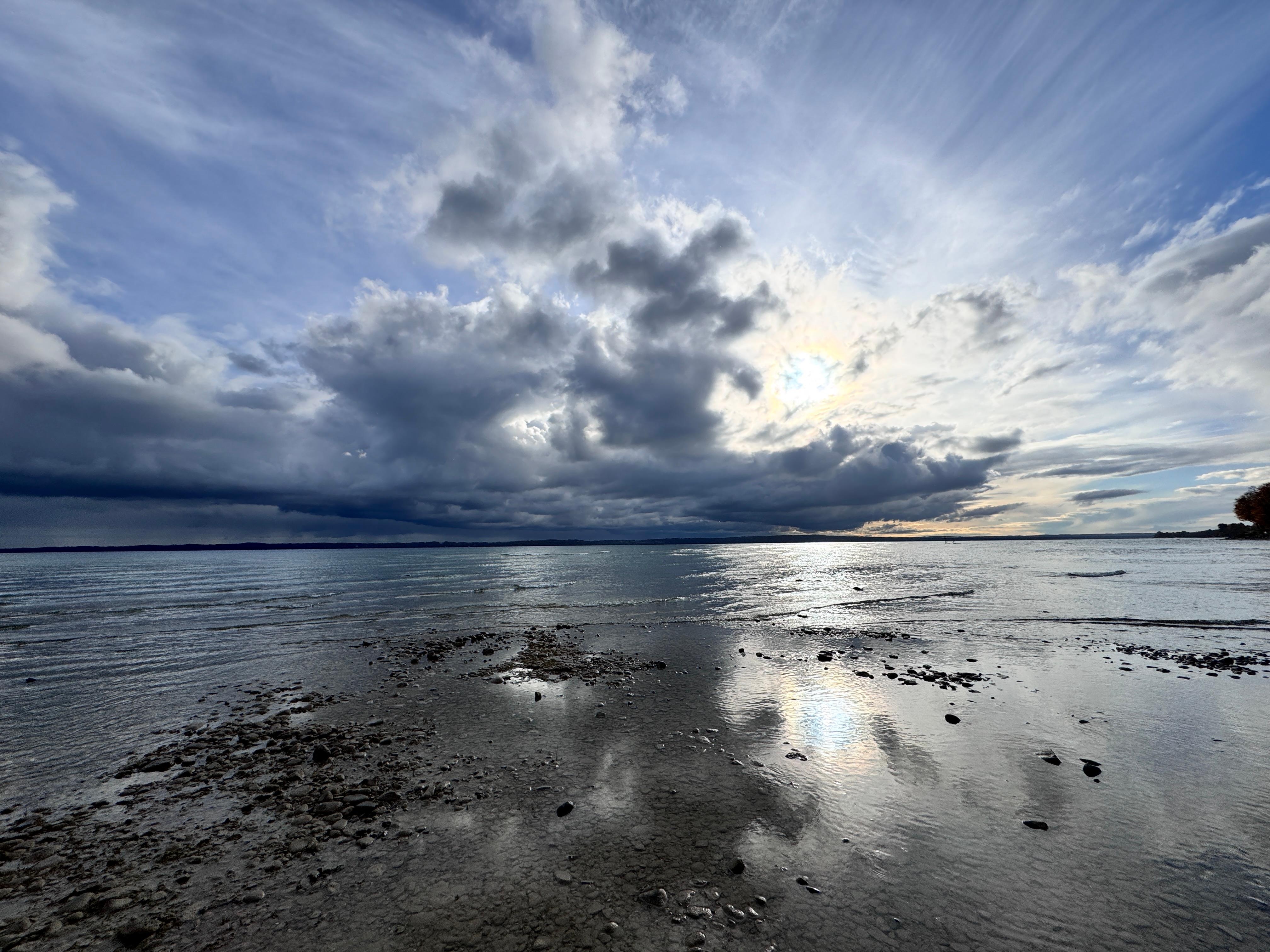 Some cool stormy clouds over the bay - which is just across the street from the house!