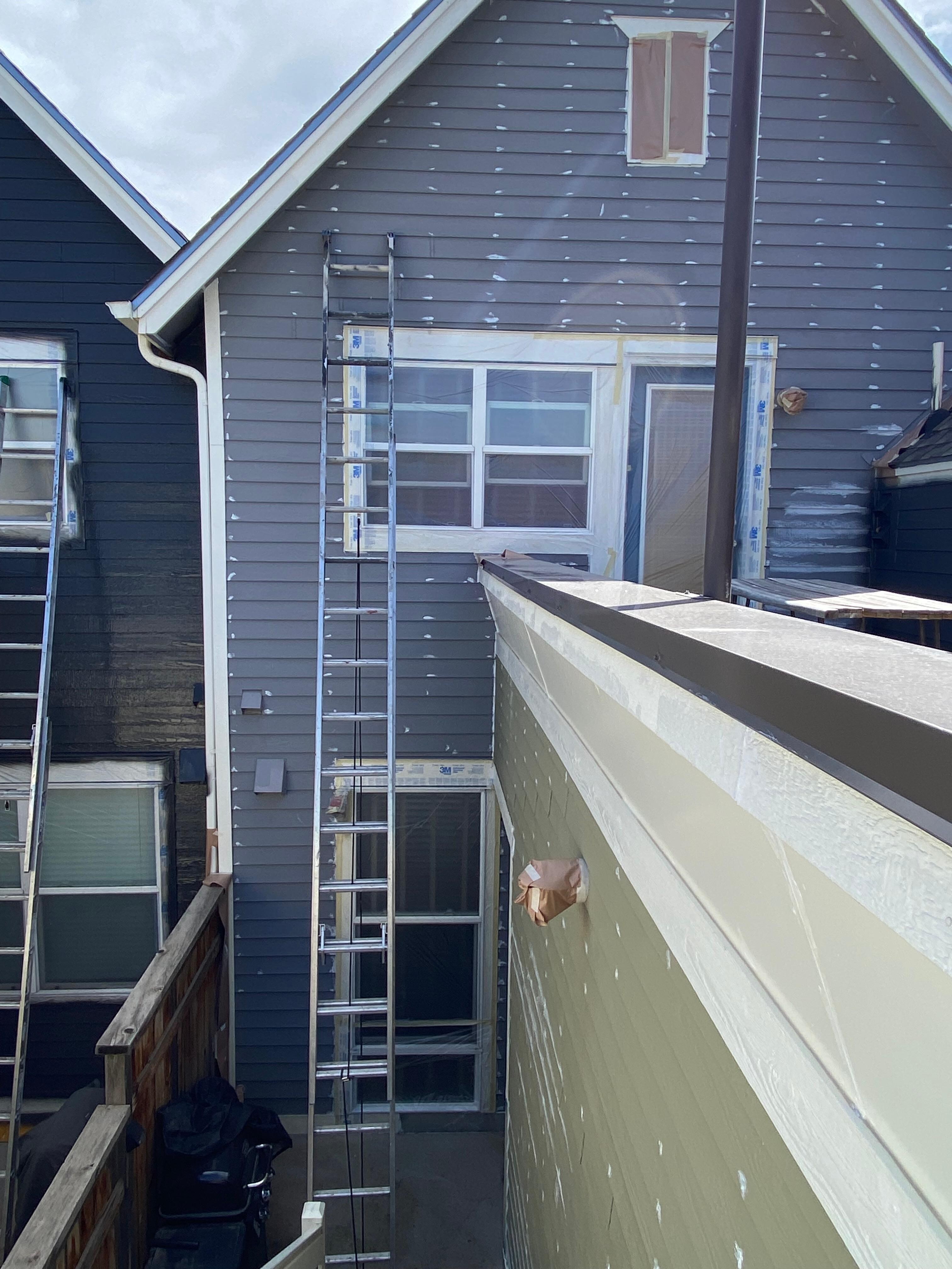 Ladders against our bedroom windows.