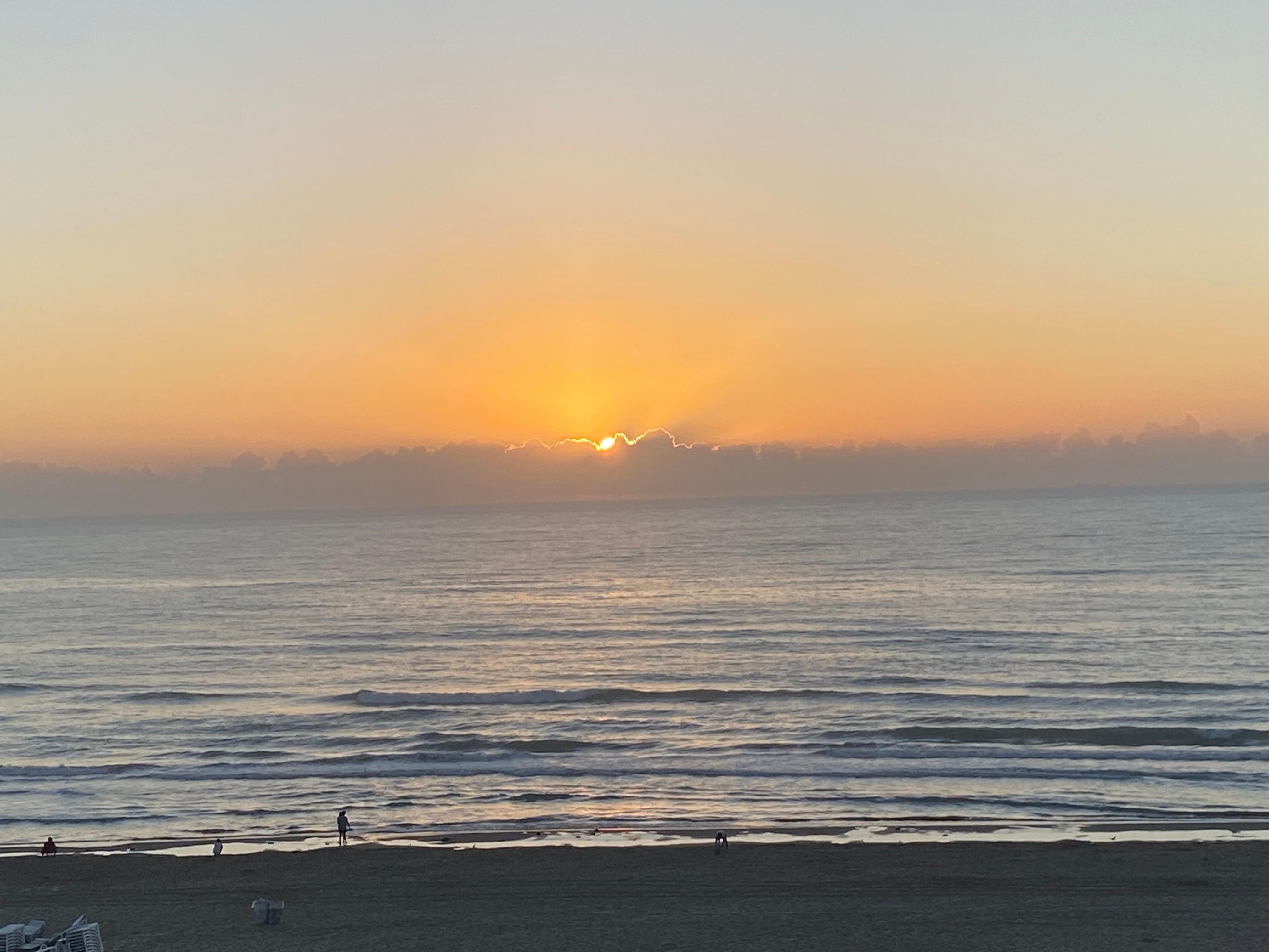 View of sunset from the balcony.