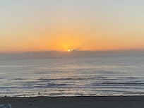 View of sunset from the balcony.