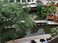 View from balcony during day, very quite but beautiful part of the river walk