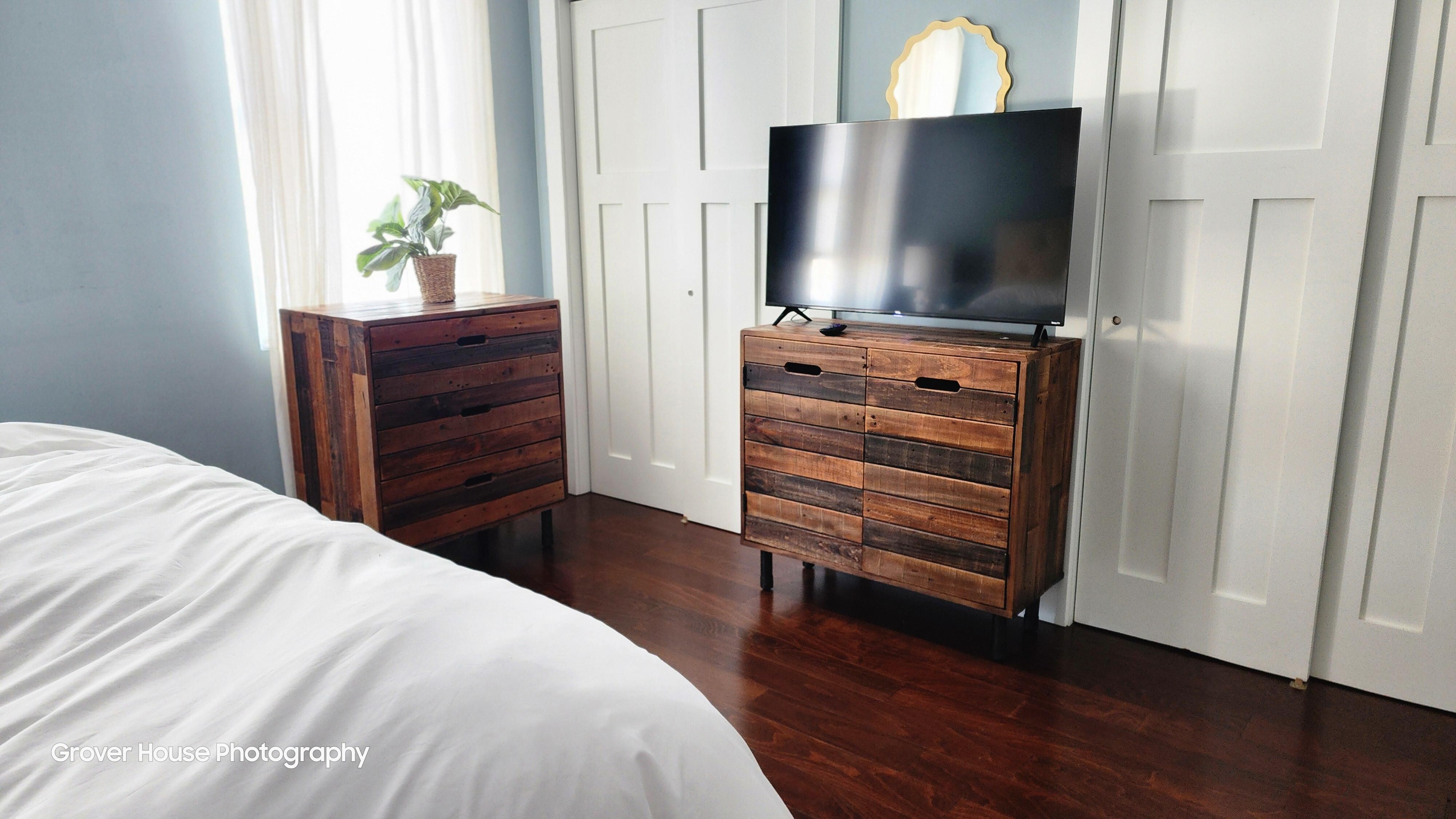 Cute hardwood furniture.