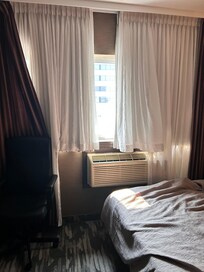 We had to attempt extending the room darkening curtains - didn’t help with getting the required good sleep after a flight.