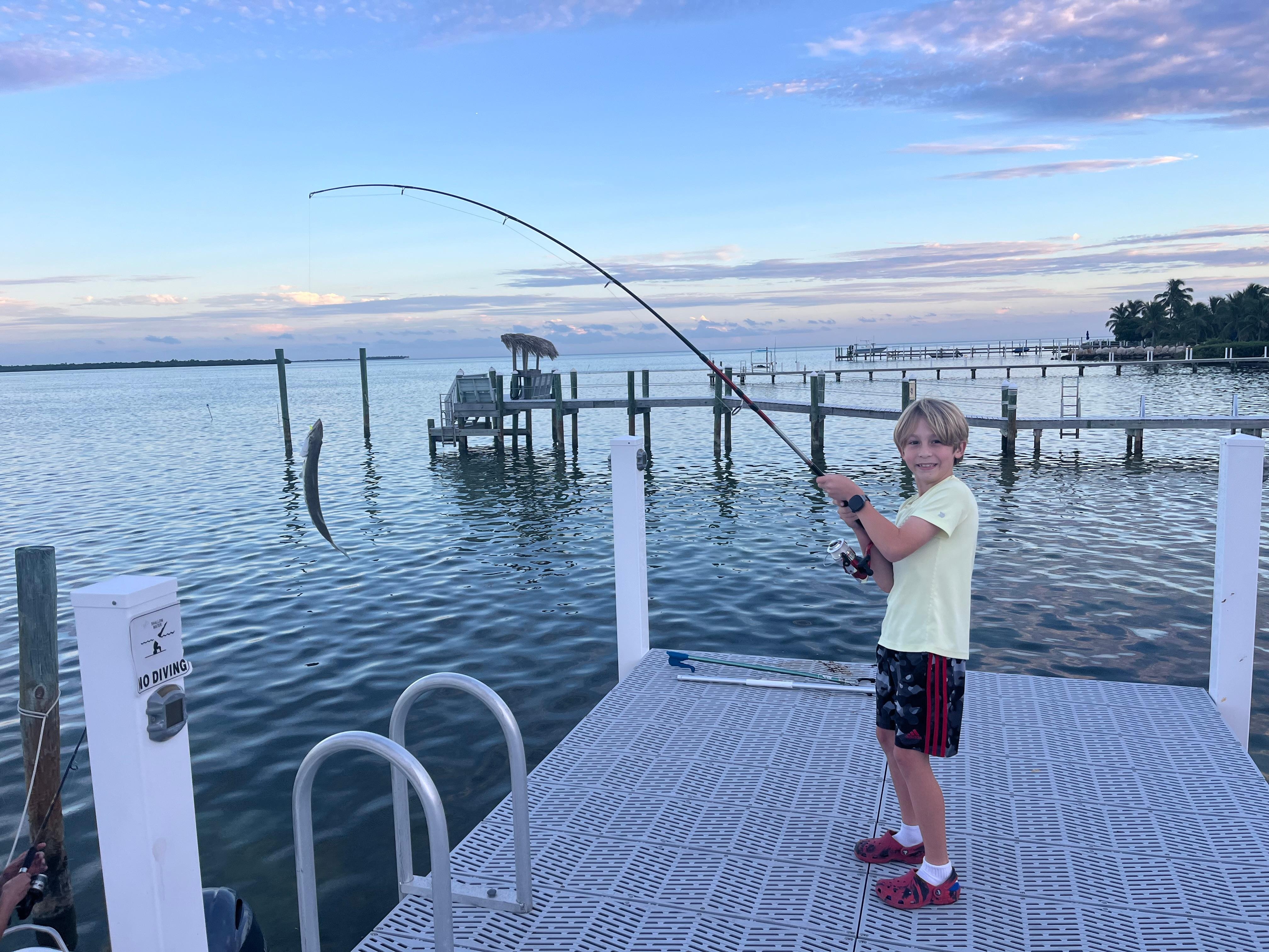 Fishing off the dock