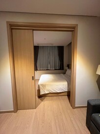 Sliding door to the bedroom