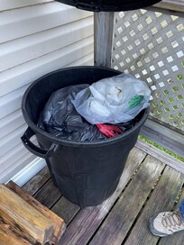 Trash full of smelly diapers