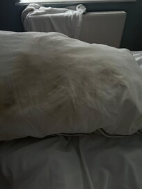 Dirty black pillow