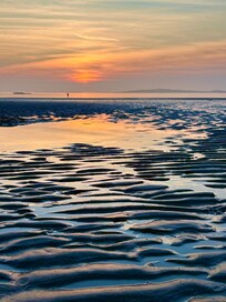Sunset on the beach (3-5 minute walk away)