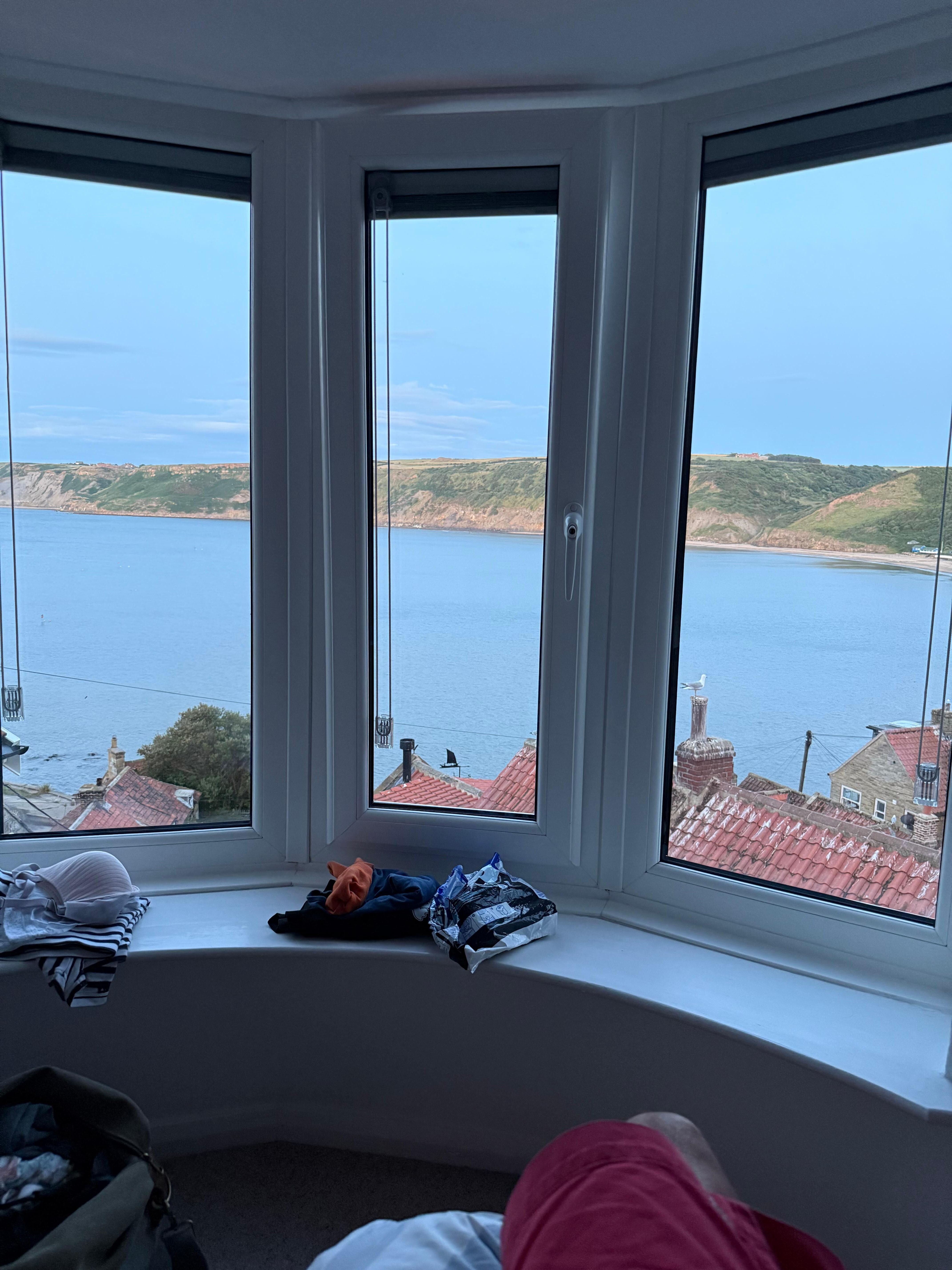 The view at dusk from the bedroom window. 
